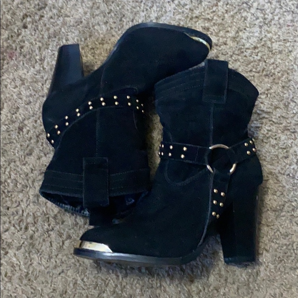 Shoes dazzle black booties